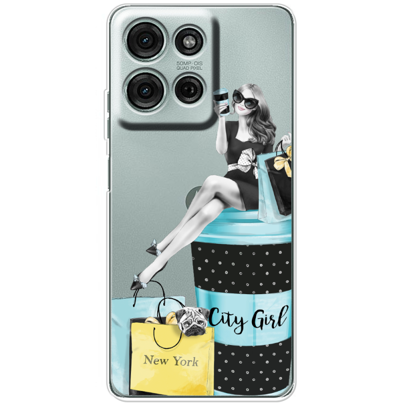 Прозорий чохол BoxFace Motorola G75 City Girl