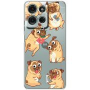 Прозорий чохол BoxFace Motorola G75 с 3D-глазками Pug