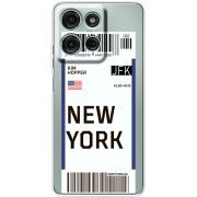 Прозорий чохол BoxFace Motorola G75 Ticket New York