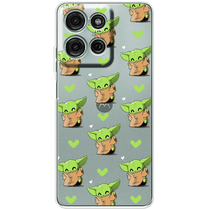 Прозорий чохол BoxFace Motorola G75 Pattern Baby Yoda