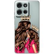 Прозорий чохол BoxFace Motorola G75 Queen and Princess