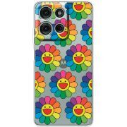 Прозорий чохол BoxFace Motorola G75 Hippie Flowers