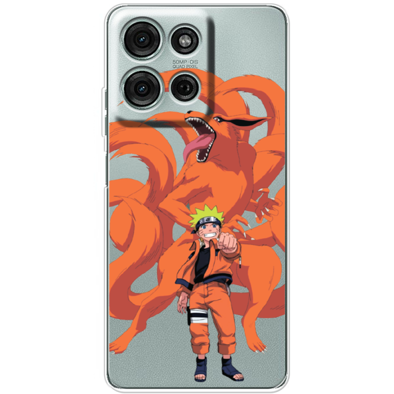 Прозорий чохол BoxFace Motorola G75 Naruto and Kurama