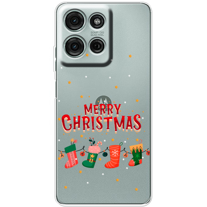 Прозорий чохол BoxFace Motorola G75 Merry Christmas