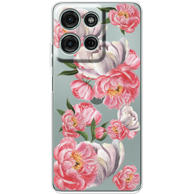 Прозорий чохол BoxFace Motorola G75 Peony Watercolor Style