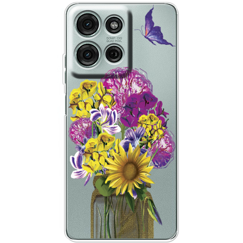 Прозорий чохол BoxFace Motorola G75 My Bouquet