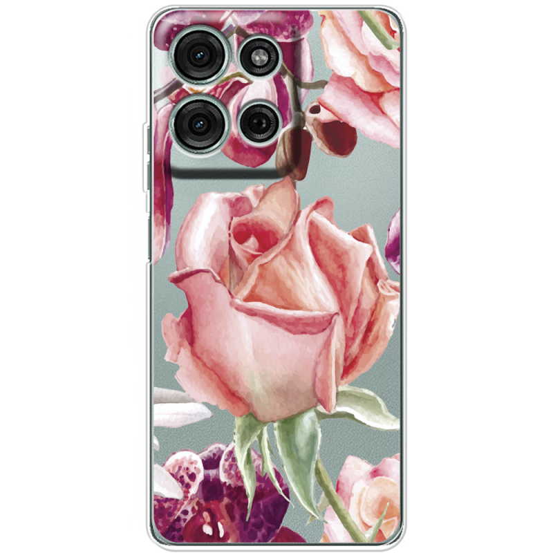 Прозорий чохол BoxFace Motorola G75 Rose