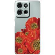 Прозорий чохол BoxFace Motorola G75 Red Poppies