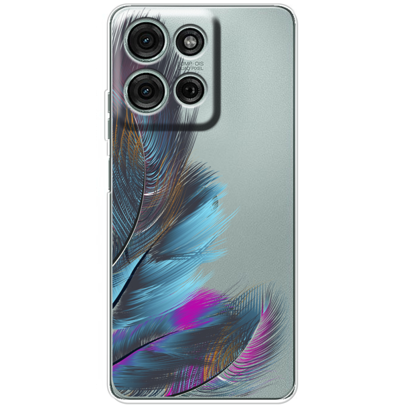 Прозорий чохол BoxFace Motorola G75 Feathers