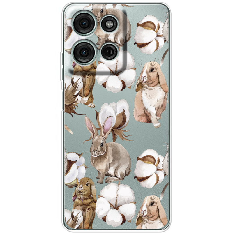 Прозорий чохол BoxFace Motorola G75 Cotton and Rabbits