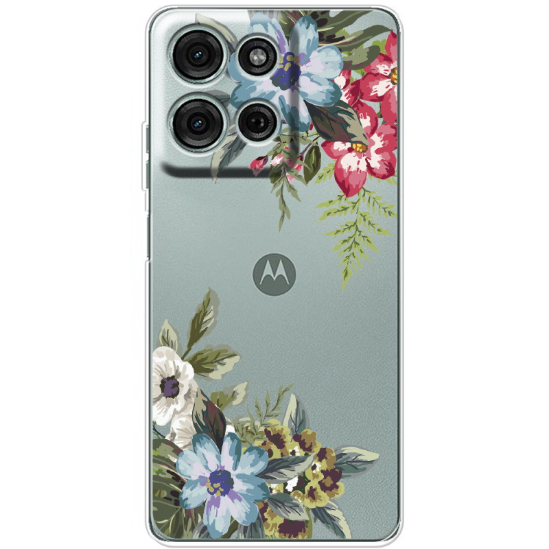 Прозорий чохол BoxFace Motorola G75 Floral