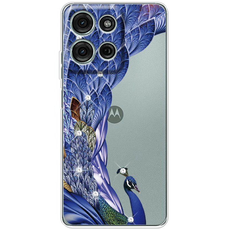 Чохол зі стразами Motorola G75 Peafowl