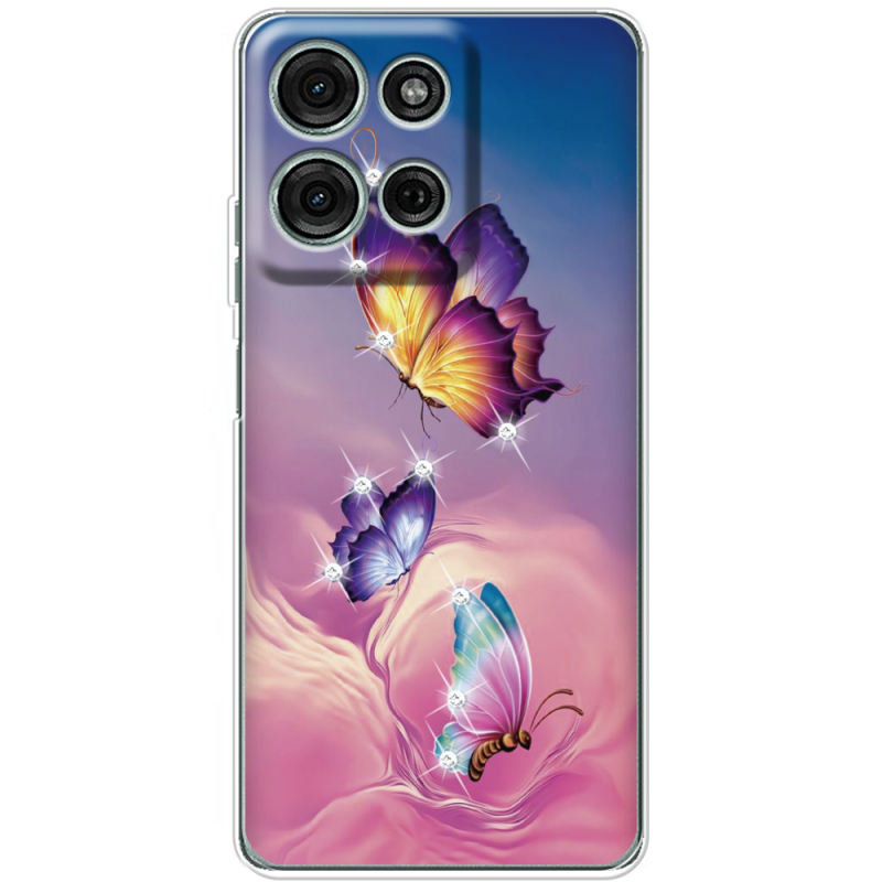 Чохол зі стразами Motorola G75 Butterflies