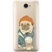 Прозрачный чехол Uprint Huawei Y7 2017 Dog Coffeeman