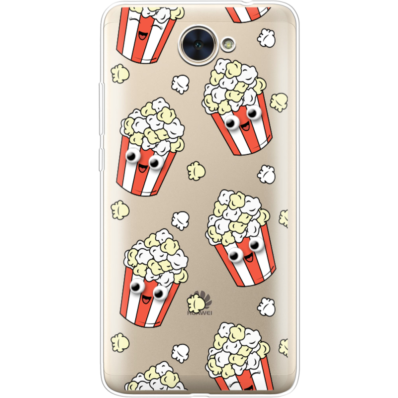Прозрачный чехол Uprint Huawei Y7 2017 с 3D-глазками Popcorn