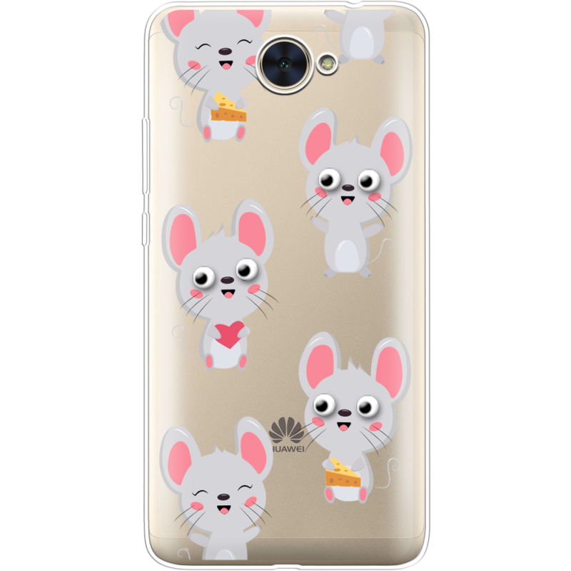 Прозрачный чехол Uprint Huawei Y7 2017 с 3D-глазками Mouse