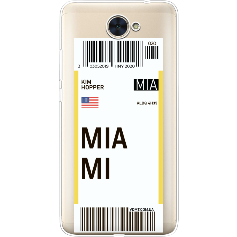 Прозрачный чехол Uprint Huawei Y7 2017 Ticket Miami