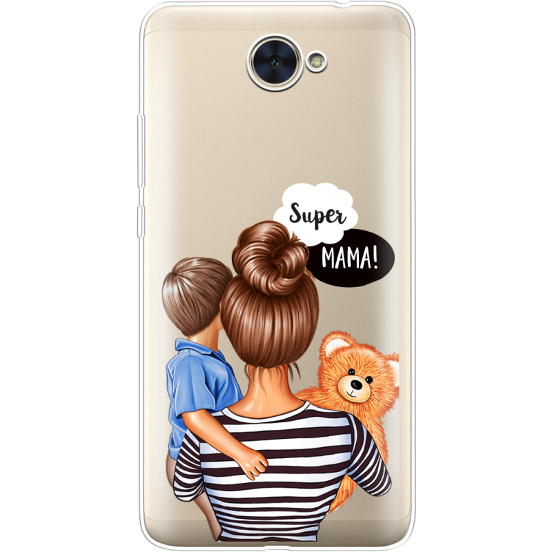 Прозрачный чехол Uprint Huawei Y7 2017 Super Mama and Son