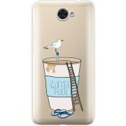 Прозрачный чехол Uprint Huawei Y7 2017 Segull in Cofee Pool