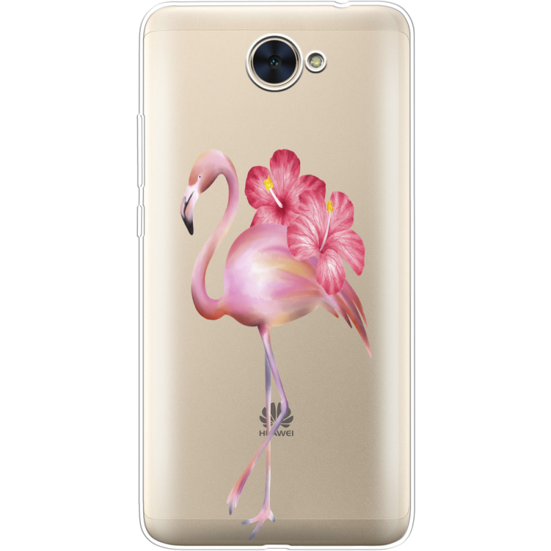 Прозрачный чехол Uprint Huawei Y7 2017 Floral Flamingo