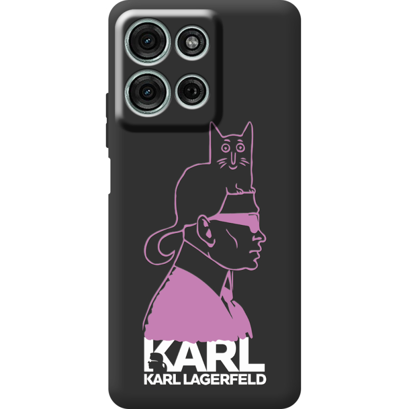 Чорний чохол BoxFace Motorola G75 Pink Karl