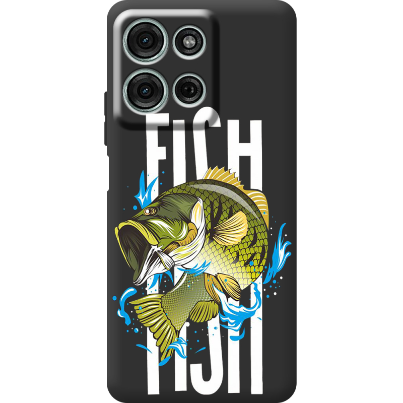 Чорний чохол BoxFace Motorola G75 Fish