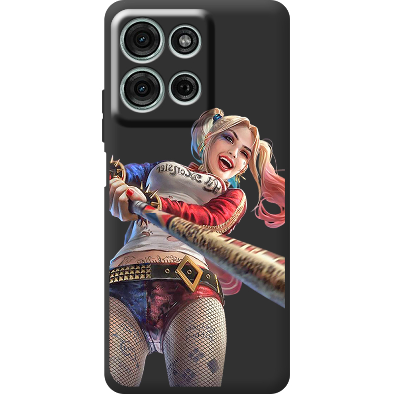 Чорний чохол BoxFace Motorola G75 Happy Harley Quinn