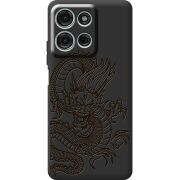 Чорний чохол BoxFace Motorola G75 Chinese Dragon