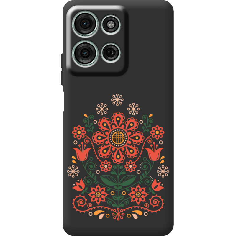 Чорний чохол BoxFace Motorola G75 Ukrainian Ornament