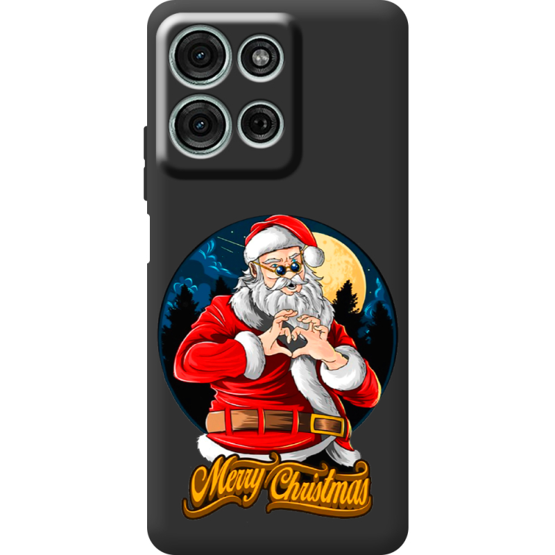 Чорний чохол BoxFace Motorola G75 Cool Santa