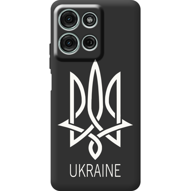 Чорний чохол BoxFace Motorola G75 Тризуб монограмма ukraine