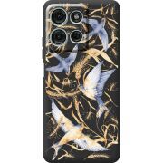 Чорний чохол BoxFace Motorola G75 Ластівки