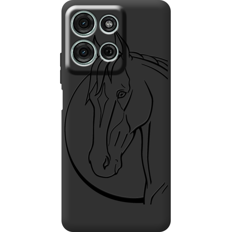 Чорний чохол BoxFace Motorola G75 Horse