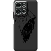 Чорний чохол BoxFace Motorola G75 Wolf and Raven