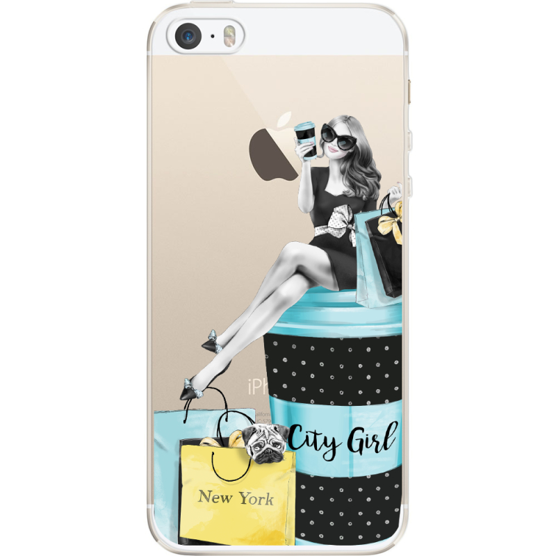 Прозрачный чехол Uprint Apple iPhone 5 / 5S / 5SE City Girl