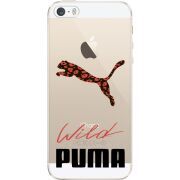 Прозрачный чехол Uprint Apple iPhone 5 / 5S / 5SE Wild Cat