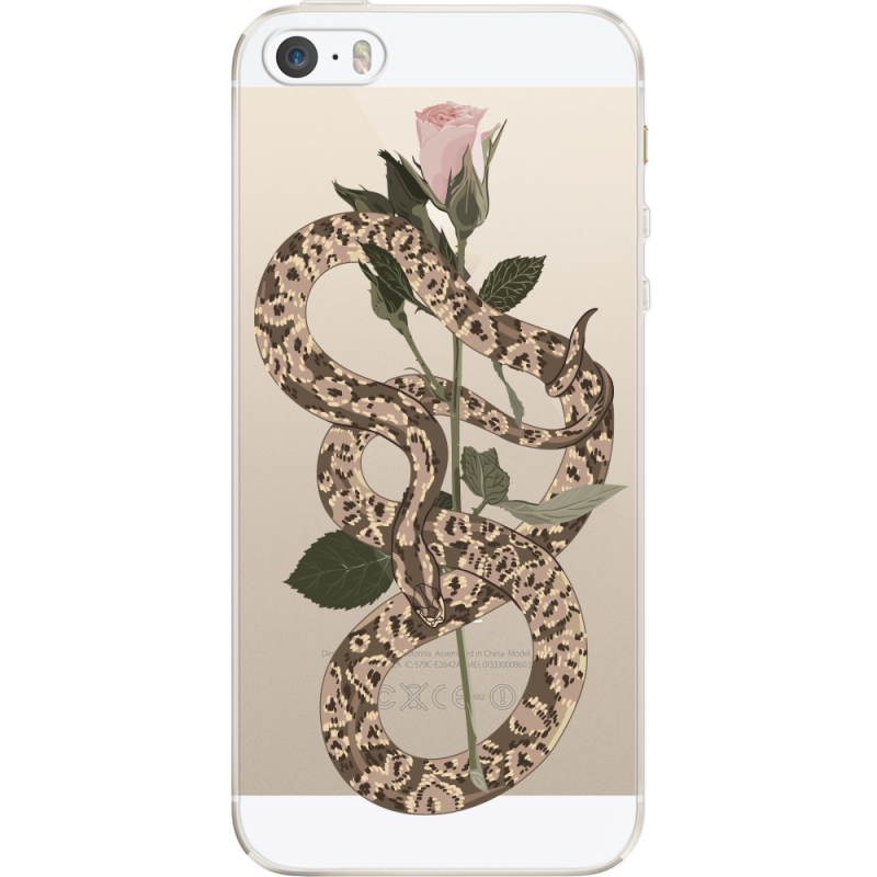 Прозрачный чехол Uprint Apple iPhone 5 / 5S / 5SE Glamor Snake