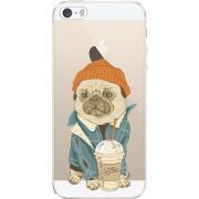 Прозрачный чехол Uprint Apple iPhone 5 / 5S / 5SE Dog Coffeeman