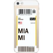 Прозрачный чехол Uprint Apple iPhone 5 / 5S / 5SE Ticket Miami