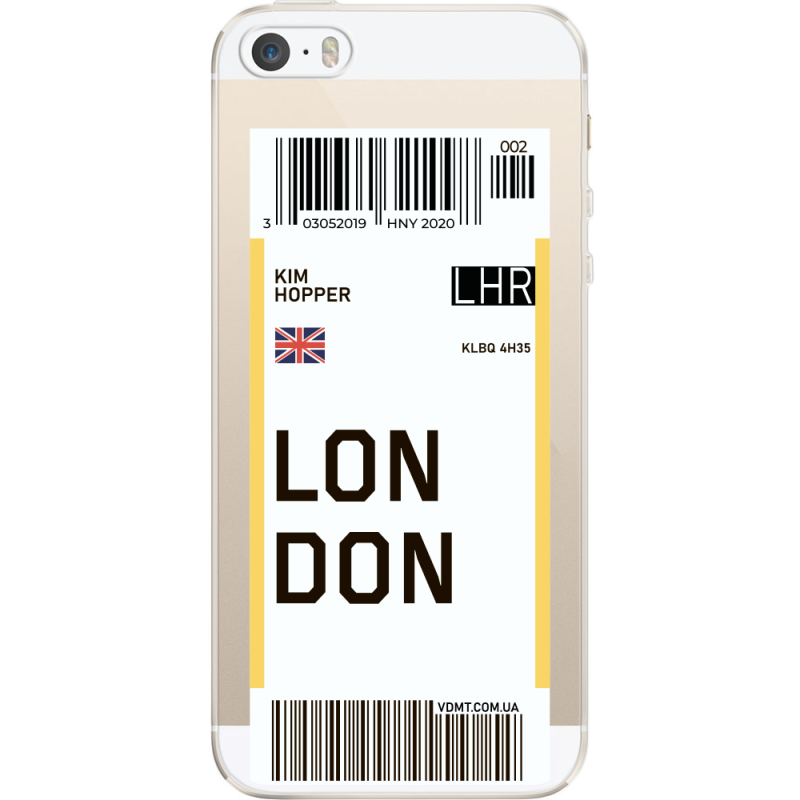 Прозрачный чехол Uprint Apple iPhone 5 / 5S / 5SE Ticket London