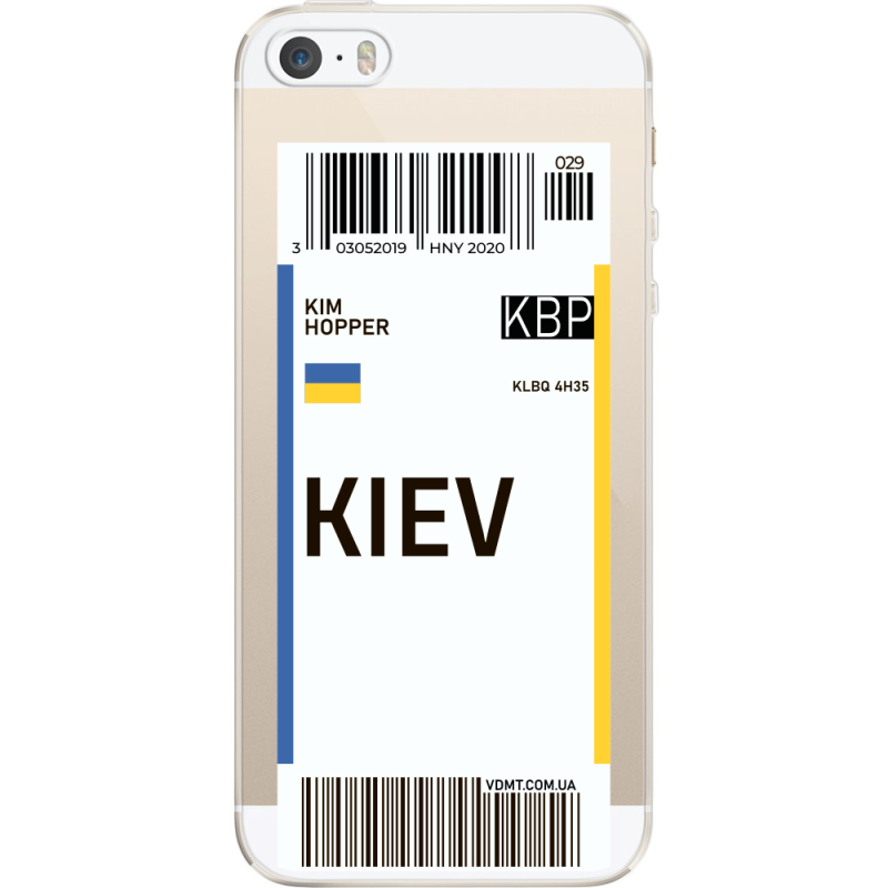 Прозрачный чехол Uprint Apple iPhone 5 / 5S / 5SE Ticket Kiev