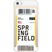 Прозрачный чехол Uprint Apple iPhone 5 / 5S / 5SE Ticket Springfield