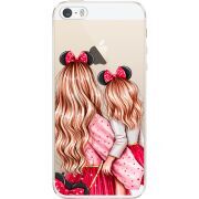 Прозрачный чехол Uprint Apple iPhone 5 / 5S / 5SE Mouse Girls