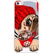 Прозрачный чехол Uprint Apple iPhone 5 / 5S / 5SE Winter Puggy