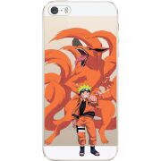 Прозрачный чехол Uprint Apple iPhone 5 / 5S / 5SE Naruto and Kurama