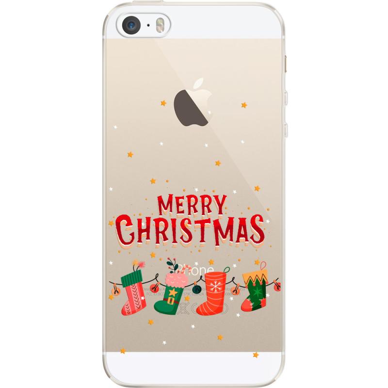 Прозрачный чехол Uprint Apple iPhone 5 / 5S / 5SE Merry Christmas