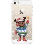 Прозрачный чехол Uprint Apple iPhone 5 / 5S / 5SE Christmas Deer with Snow