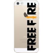 Прозрачный чехол Uprint Apple iPhone 5 / 5S / 5SE Free Fire Black Logo