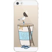 Прозрачный чехол Uprint Apple iPhone 5 / 5S / 5SE Segull in Cofee Pool