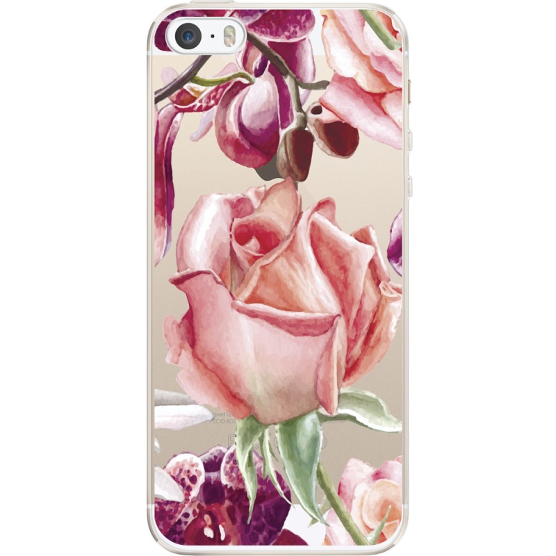 Прозрачный чехол Uprint Apple iPhone 5 / 5S / 5SE Rose